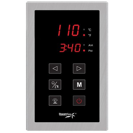 STEAMSPA Touch Panel Control System in Brushed Nickel STPBN